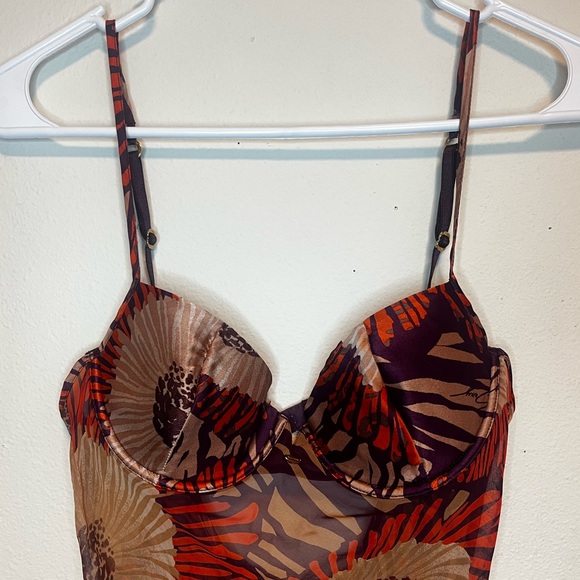 Victoria's Secret Silk Babydoll Floral Print Slip Dress Chemise Very Sexy 34 C - Picture 7 of 10